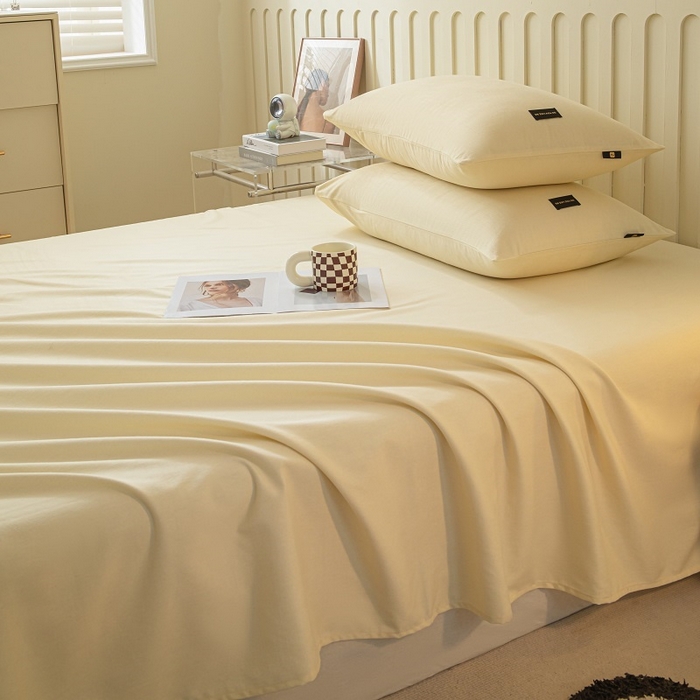 91家纺网 家纺一手货源 找家纺 涵宸家纺 棉磨毛-纯色织标-单枕套 单枕套-奶昔白