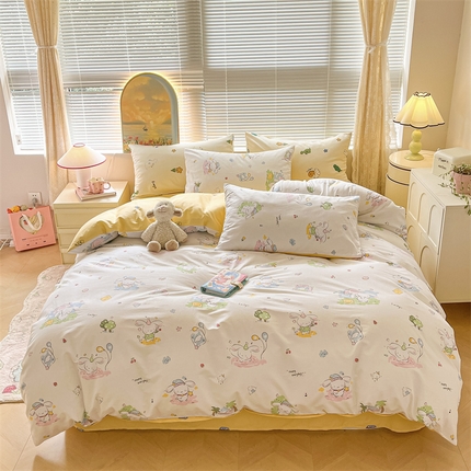 91家纺网 家纺一手货源 找家纺 （总）798家纺 2025春夏新品全棉13070印花四件套 摩伊-青春治愈系列