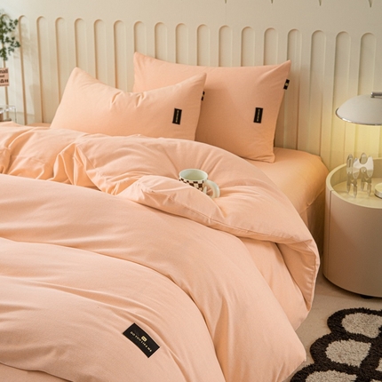 涵宸家纺 棉磨毛-纯色织标-四件套（含单品） 钻粉