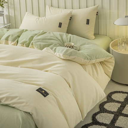 91家纺网 家纺一手货源 找家纺 （总）涵宸家纺 棉磨毛-纯色织标-单被套