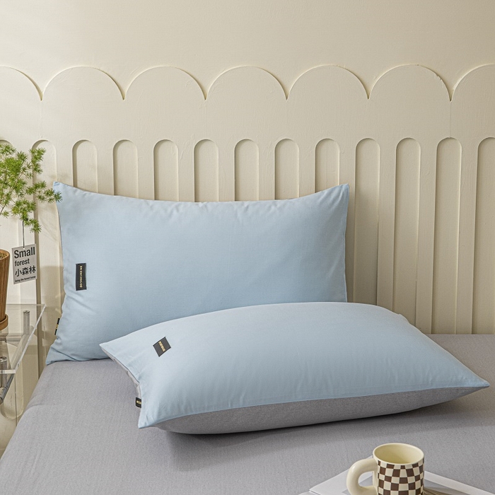 91家纺网 家纺一手货源 找家纺 涵宸家纺 棉磨毛-纯色织标-四件套（含单品） 兰+浅灰