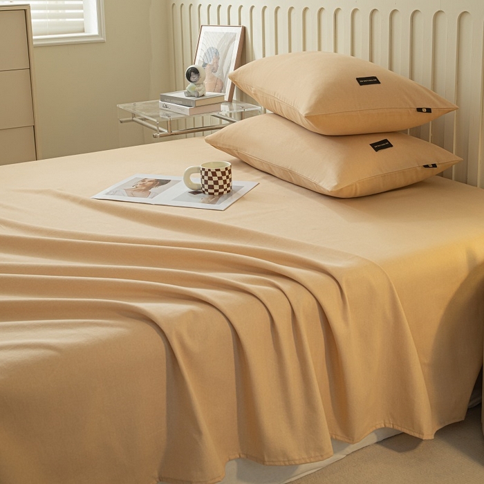 91家纺网 家纺一手货源 找家纺 涵宸家纺 棉磨毛-纯色织标-单枕套 单枕套-奶咖