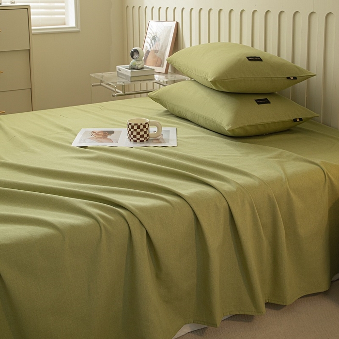 91家纺网 家纺一手货源 找家纺 涵宸家纺 棉磨毛-纯色织标-单枕套 单枕套-草绿