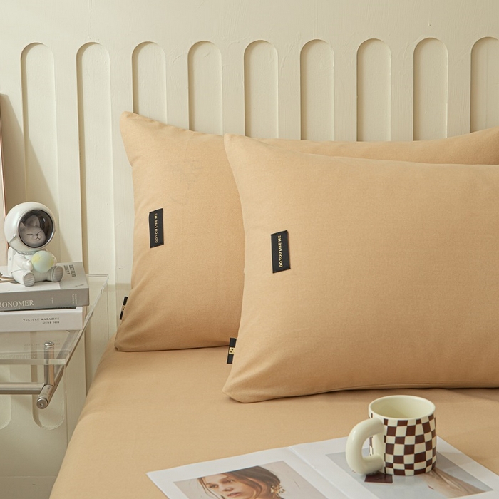 91家纺网 家纺一手货源 找家纺 涵宸家纺 棉磨毛-纯色织标-单枕套 单枕套-奶咖