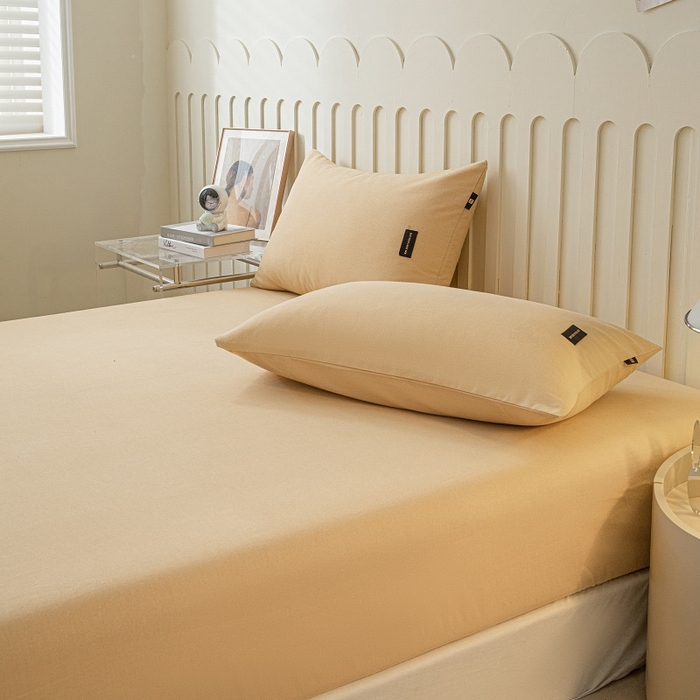 91家纺网 家纺一手货源 找家纺 涵宸家纺 棉磨毛-纯色织标-单枕套 单枕套-奶咖