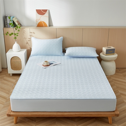 91家纺网 家纺一手货源 找家纺 优眠坊 2025新款亲肤夹棉纯色床笠-时光系列 宝石蓝