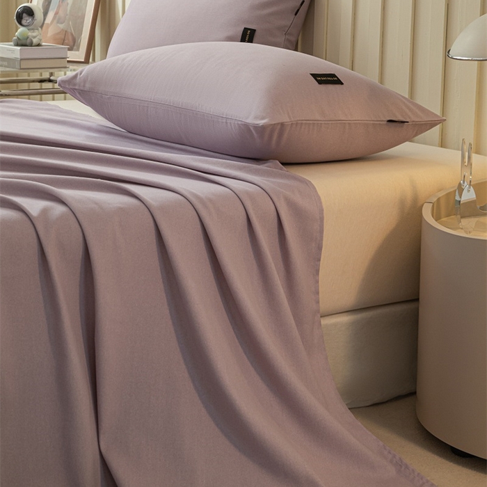 91家纺网 家纺一手货源 找家纺 涵宸家纺 棉磨毛-纯色织标-单枕套 单枕套-烟紫