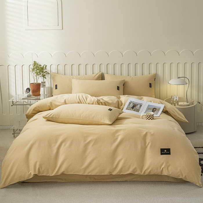 91家纺网 家纺一手货源 找家纺 涵宸家纺 棉磨毛-纯色织标-四件套（含单品） 奶咖