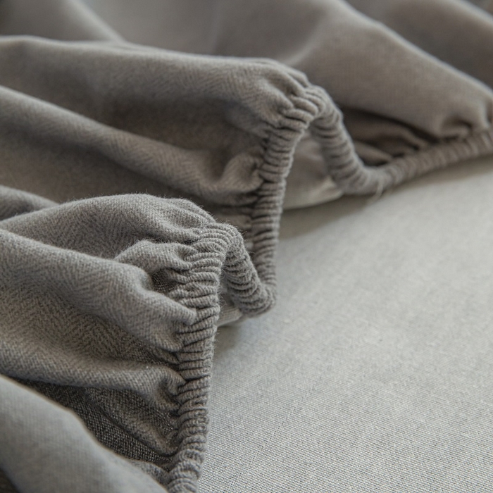 91家纺网 家纺一手货源 找家纺 涵宸家纺 棉磨毛-纯色织标-单床笠 单床笠-中灰
