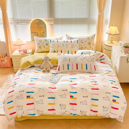 91家纺网 家纺一手货源 找家纺 （总）798家纺 2025春夏新品全棉13070印花四件套 摩伊-青春治愈系列