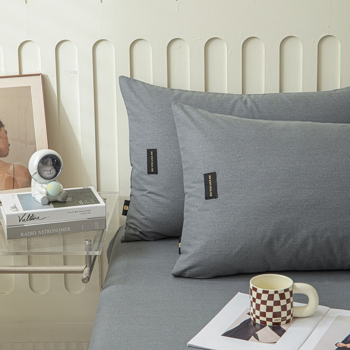 91家纺网 家纺一手货源 找家纺 涵宸家纺 棉磨毛-纯色织标-单枕套 单枕套-深灰