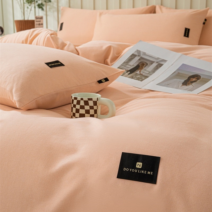 91家纺网 家纺一手货源 找家纺 涵宸家纺 棉磨毛-纯色织标-四件套（含单品） 钻粉