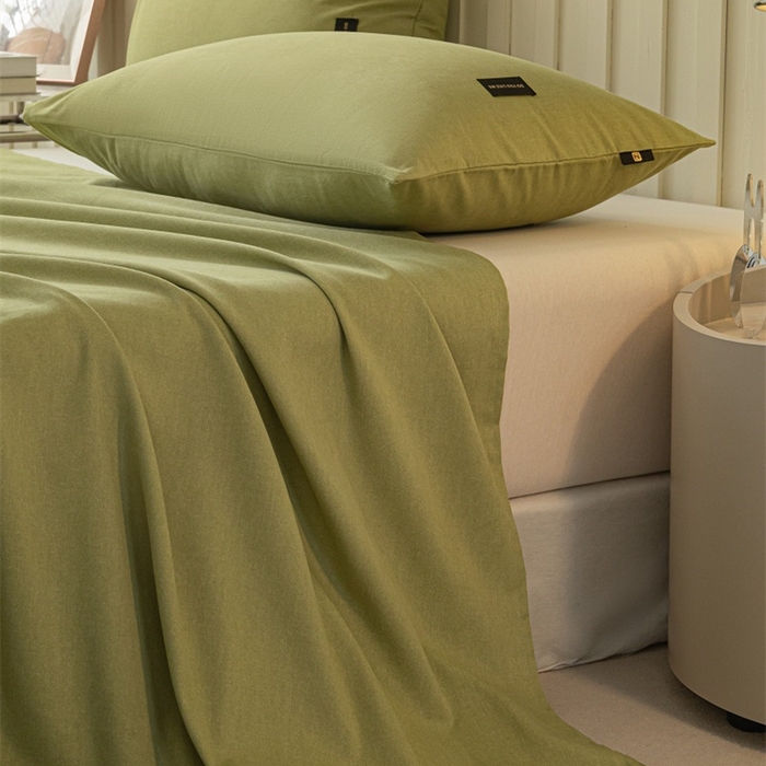 91家纺网 家纺一手货源 找家纺 涵宸家纺 棉磨毛-纯色织标-单枕套 单枕套-草绿