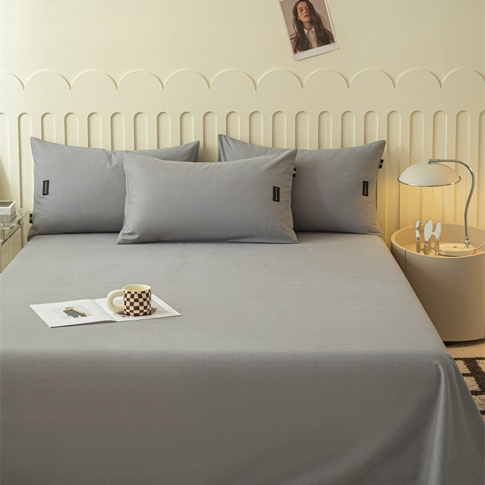 91家纺网 家纺一手货源 找家纺 涵宸家纺 棉磨毛-纯色织标-单枕套 单枕套-中灰