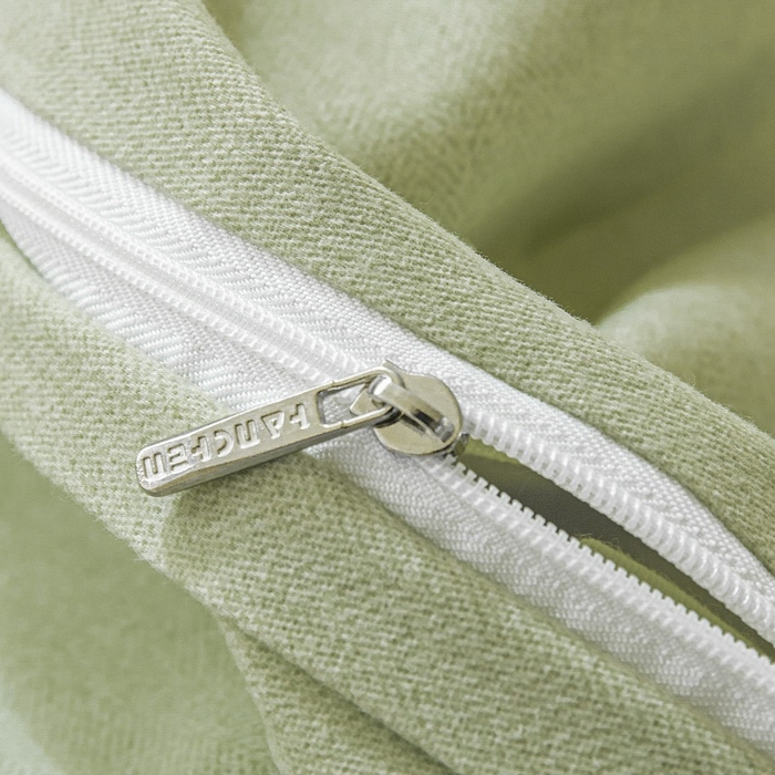 91家纺网 家纺一手货源 找家纺 涵宸家纺 棉磨毛-纯色织标-四件套（含单品） 奶昔白+豆绿