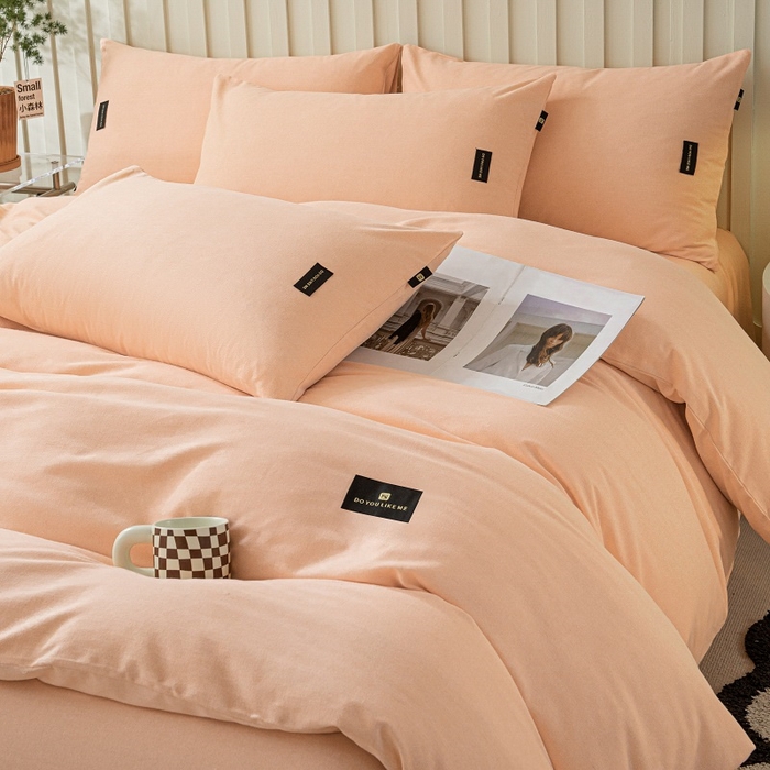 91家纺网 家纺一手货源 找家纺 涵宸家纺 棉磨毛-纯色织标-四件套（含单品） 钻粉