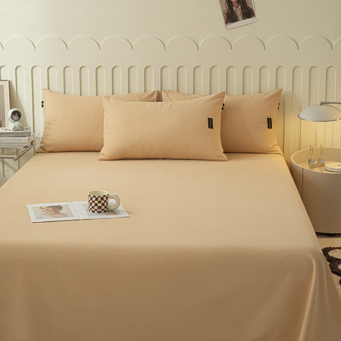 91家纺网 家纺一手货源 找家纺 涵宸家纺 棉磨毛-纯色织标-单枕套 单枕套-奶咖