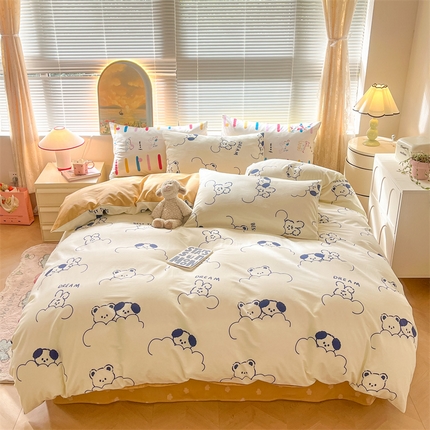 91家纺网 家纺一手货源 找家纺 （总）798家纺 2025春夏新品全棉13070印花四件套 摩伊-青春治愈系列