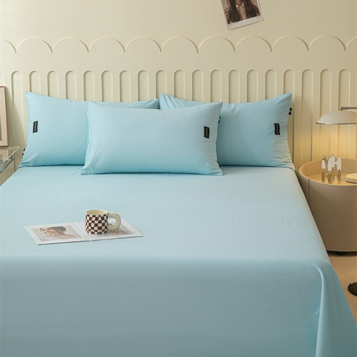 91家纺网 家纺一手货源 找家纺 涵宸家纺 棉磨毛-纯色织标-单枕套 单枕套-浅兰