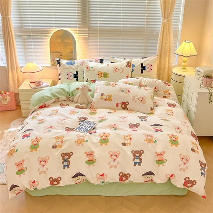 91家纺网 家纺一手货源 找家纺 （总）798家纺 2025春夏新品全棉13070印花四件套 摩伊-青春治愈系列