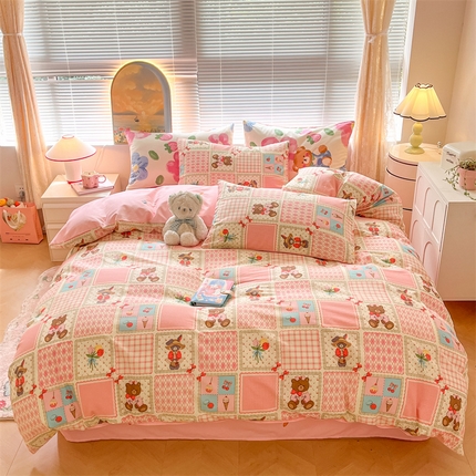 91家纺网 家纺一手货源 找家纺 （总）798家纺 2025春夏新品全棉13070印花四件套 摩伊-青春治愈系列