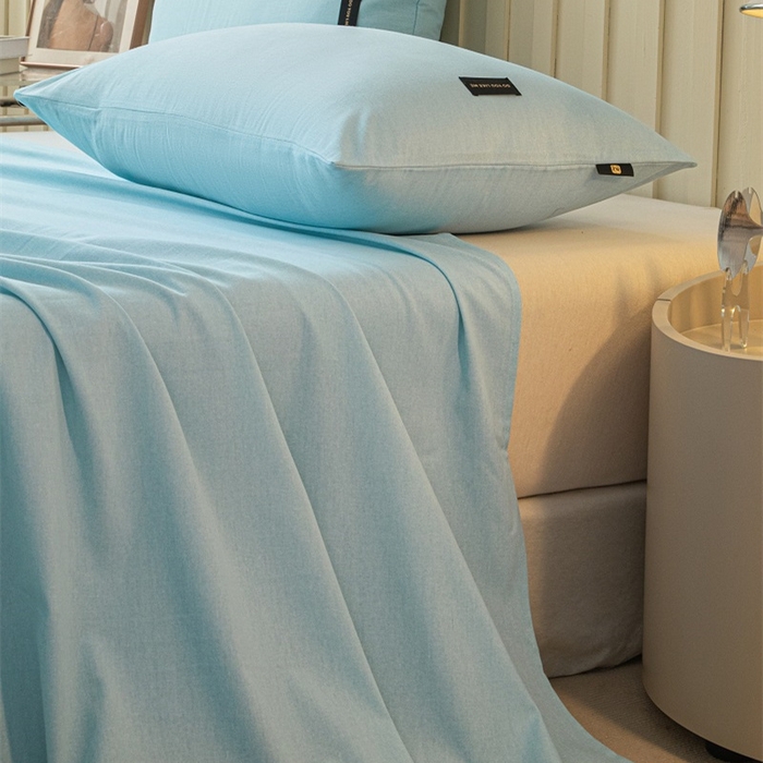 91家纺网 家纺一手货源 找家纺 涵宸家纺 棉磨毛-纯色织标-单枕套 单枕套-浅兰