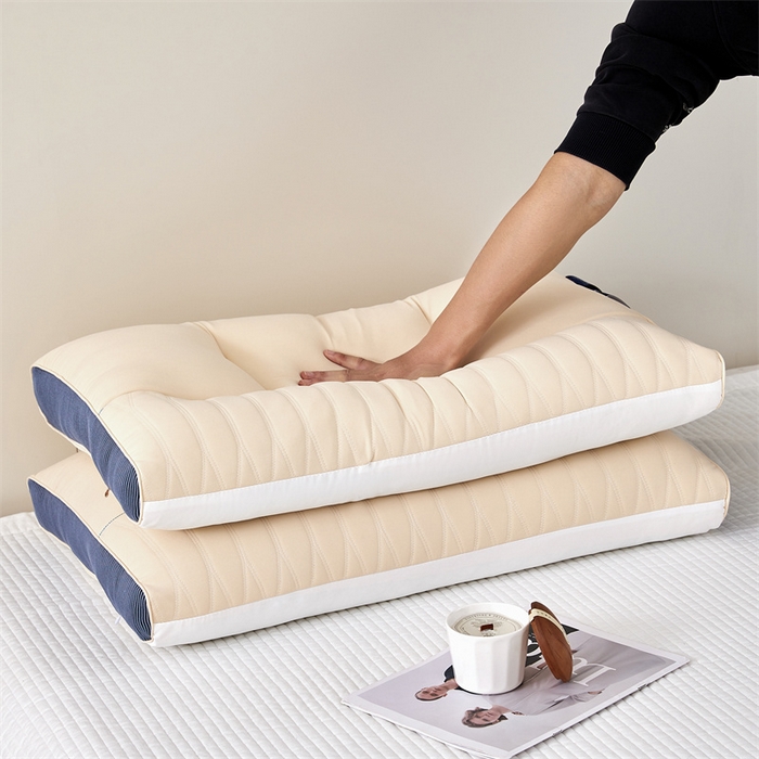 91家纺网 家纺一手货源 找家纺 纽乐家纺 2023新款分区护颈枕 白蓝48*74cm/只