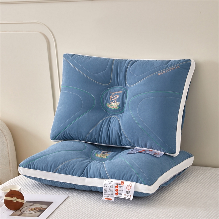 91家纺网 家纺一手货源 找家纺 纽乐家纺 2023新款大豆护颈枕 蓝色48*74cm/只