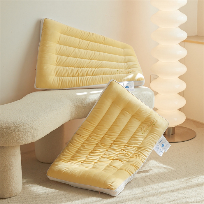 91家纺网 家纺一手货源 找家纺 纽乐家纺 2023新款云柔绒感枕 云柔绒感枕嫩黄色48*74cm/只