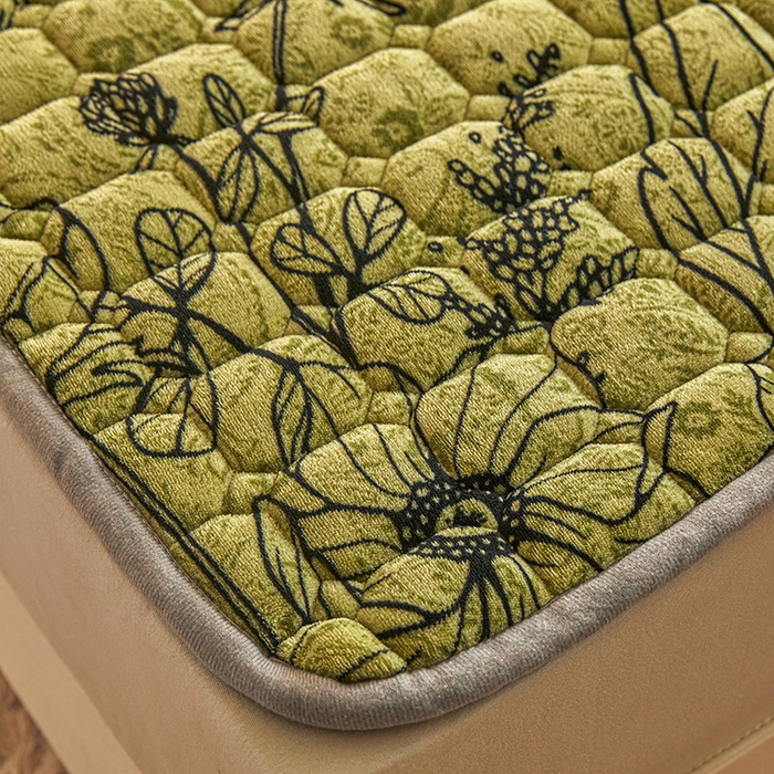 91家纺网 家纺一手货源 找家纺 富威堡家纺 2023新款牛奶绒印花夹棉床护垫床垫垫子 萱花