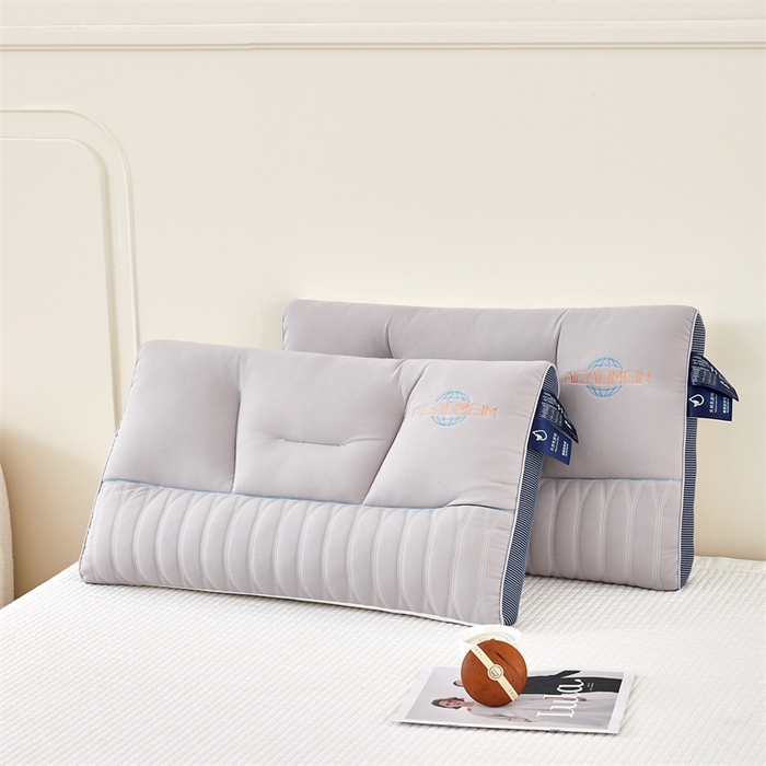 91家纺网 家纺一手货源 找家纺 纽乐家纺 2023新款分区护颈枕 灰蓝48*74cm/只
