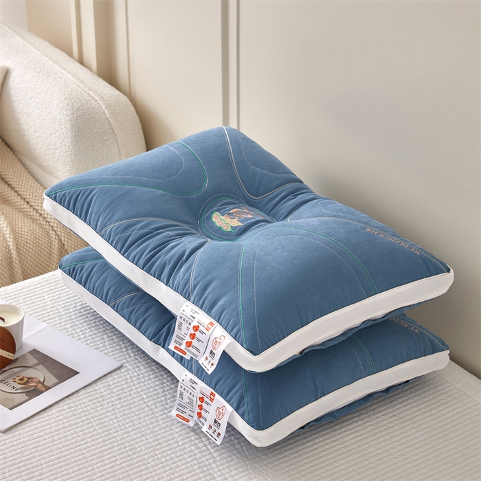 91家纺网 家纺一手货源 找家纺 纽乐家纺 2023新款大豆护颈枕 蓝色48*74cm/只