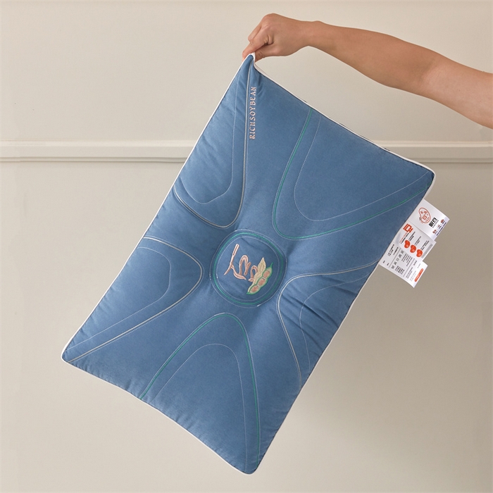 91家纺网 家纺一手货源 找家纺 纽乐家纺 2023新款大豆护颈枕 蓝色48*74cm/只