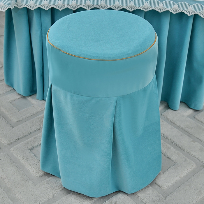 91家纺网 家纺一手货源 找家纺 莉人坊 2023新款磨砂绒花边按摩床罩 雪蓝