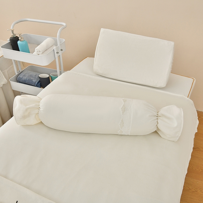 91家纺网 家纺一手货源 找家纺 莉人坊 2023新款磨砂绒花边按摩床罩 贝白