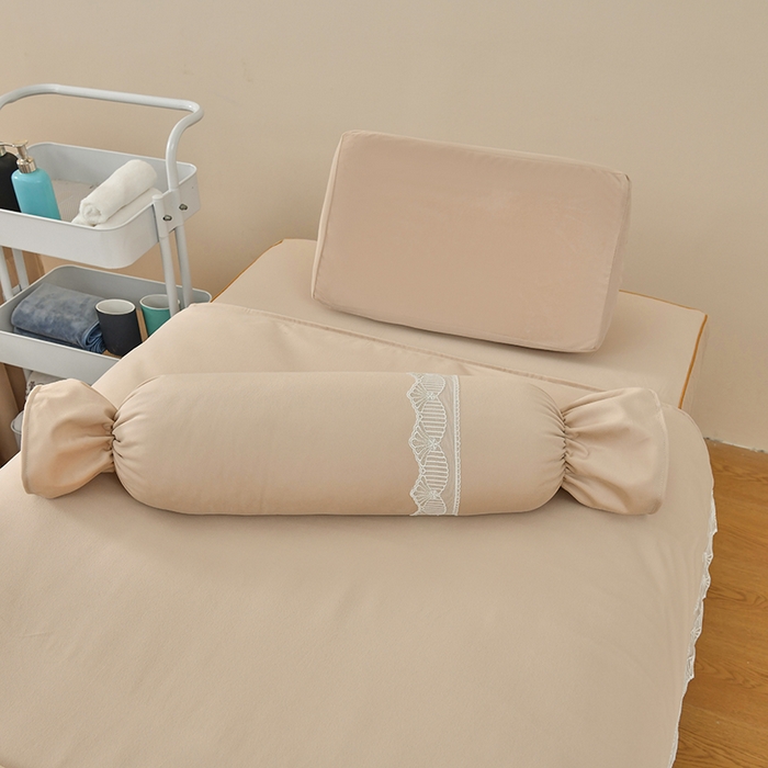 91家纺网 家纺一手货源 找家纺 莉人坊 2023新款磨砂绒花边按摩床罩 蜜驼