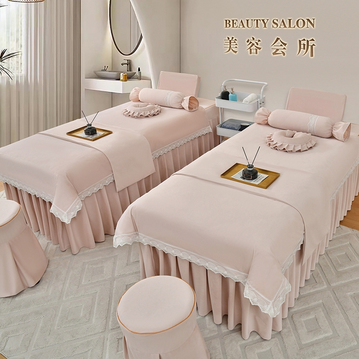 91家纺网 家纺一手货源 找家纺 莉人坊 2023新款磨砂绒花边按摩床罩 婷玉