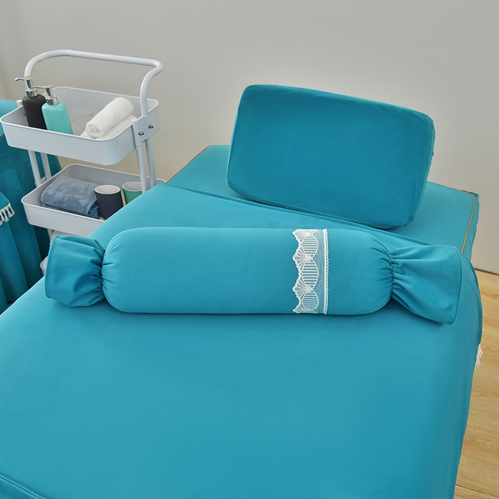 91家纺网 家纺一手货源 找家纺 莉人坊 2023新款磨砂绒流苏按摩床罩 青瓷