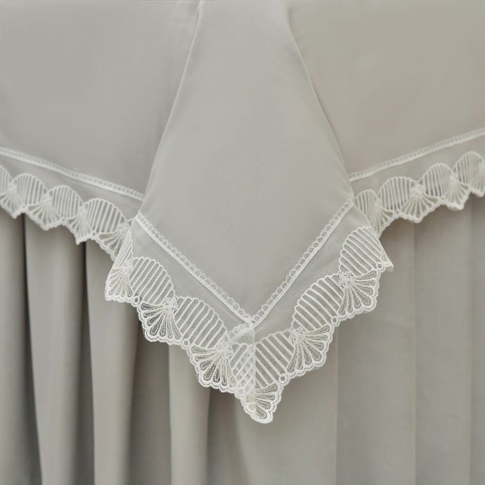 91家纺网 家纺一手货源 找家纺 莉人坊 2023新款磨砂绒花边按摩床罩 冰雨