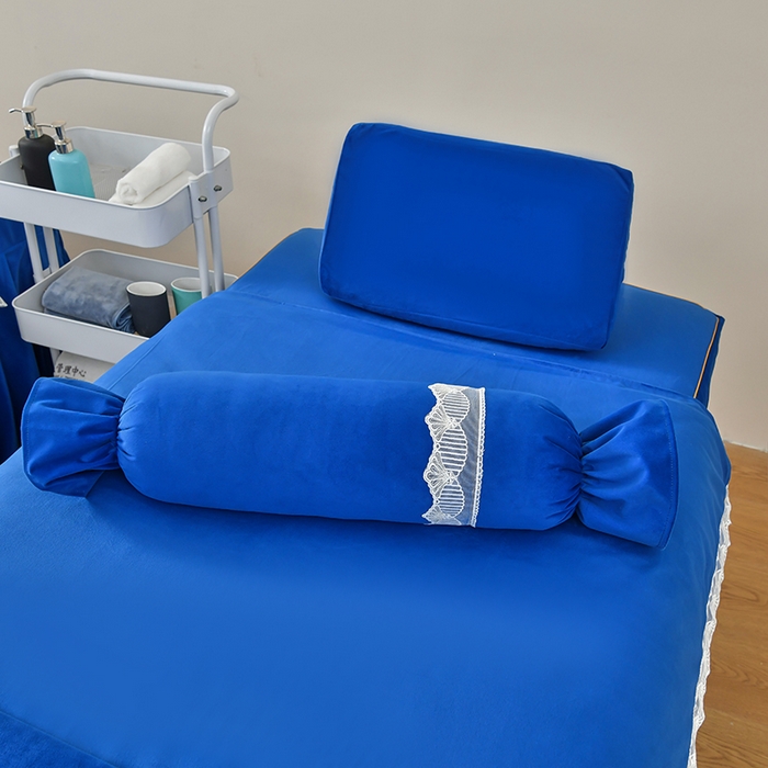 91家纺网 家纺一手货源 找家纺 莉人坊 2023新款磨砂绒花边按摩床罩 洱海