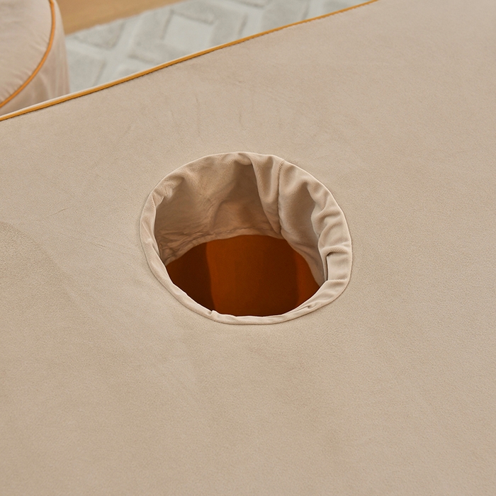 91家纺网 家纺一手货源 找家纺 莉人坊 2023新款磨砂绒花边按摩床罩 蜜驼