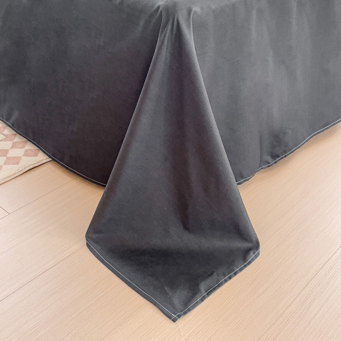 91家纺网 家纺一手货源 找家纺 布可家纺 2025新款水洗棉宽边印花四件套 黑色蔷薇