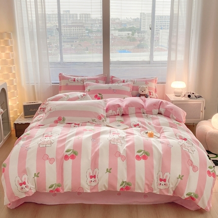 米瑞娜 2025新款植物羊绒四件套 樱桃兔