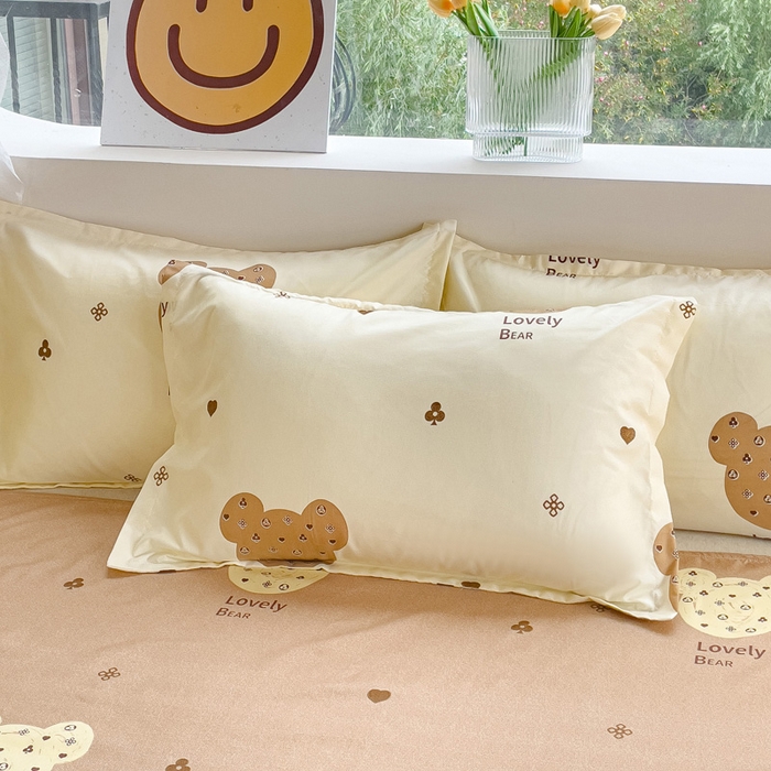 91家纺网 家纺一手货源 找家纺 布可家纺 2025新款水洗棉宽边印花四件套 幸运日