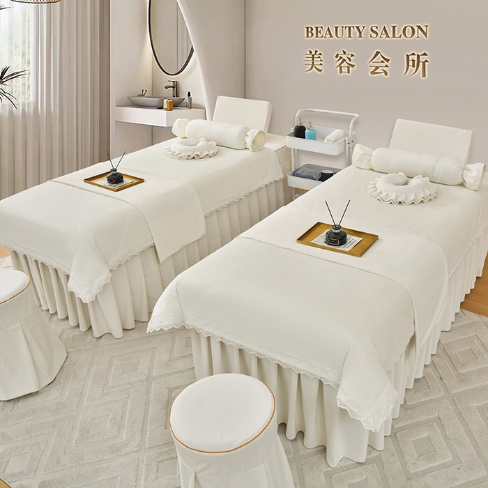 91家纺网 家纺一手货源 找家纺 （总）莉人坊 2023新款磨砂绒花边按摩床罩