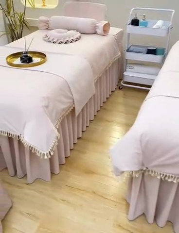 91家纺网 家纺一手货源 找家纺 莉人坊 2023新款磨砂绒流苏按摩床罩 婷玉