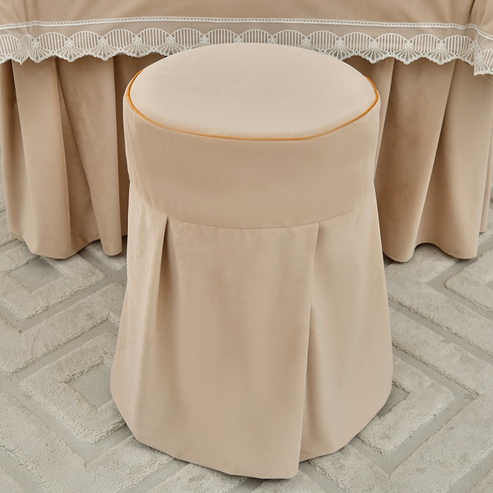 91家纺网 家纺一手货源 找家纺 莉人坊 2023新款磨砂绒花边按摩床罩 蜜驼