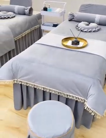 91家纺网 家纺一手货源 找家纺 （总）莉人坊 2023新款磨砂绒流苏按摩床罩