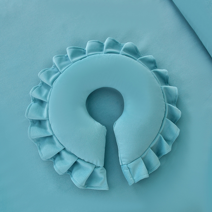 91家纺网 家纺一手货源 找家纺 莉人坊 2023新款磨砂绒花边按摩床罩 雪蓝