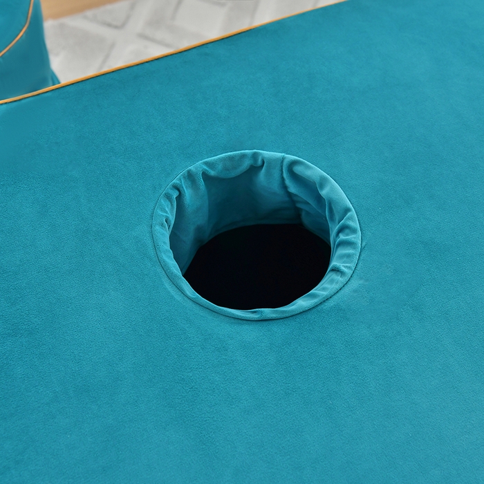 91家纺网 家纺一手货源 找家纺 莉人坊 2023新款磨砂绒花边按摩床罩 青瓷